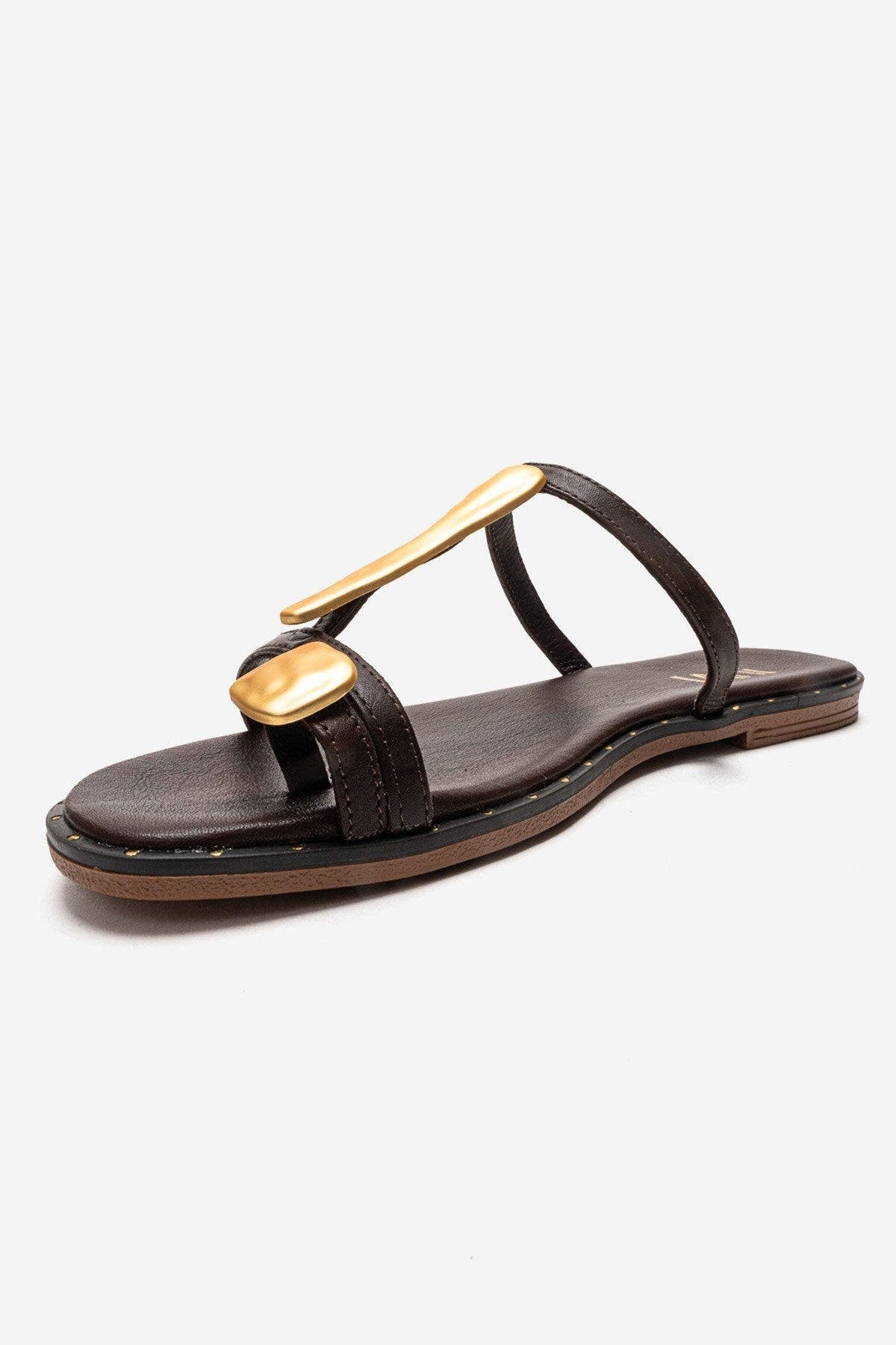 Forever & Always Shoes Tessa Leather Thong Sandal, Alternate, color, Brown