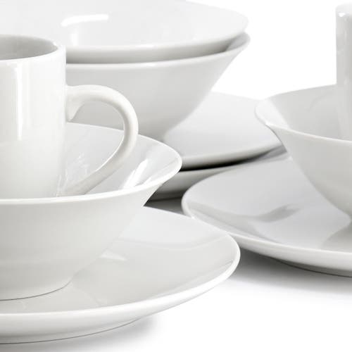 Gibson Home Wintercap 12 Piece Fine Ceramic Dinnerware Set In White