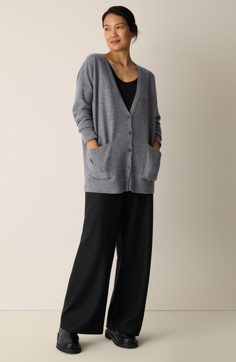 Eileen Fisher Wool Cardigan, Alternate, color, Ash