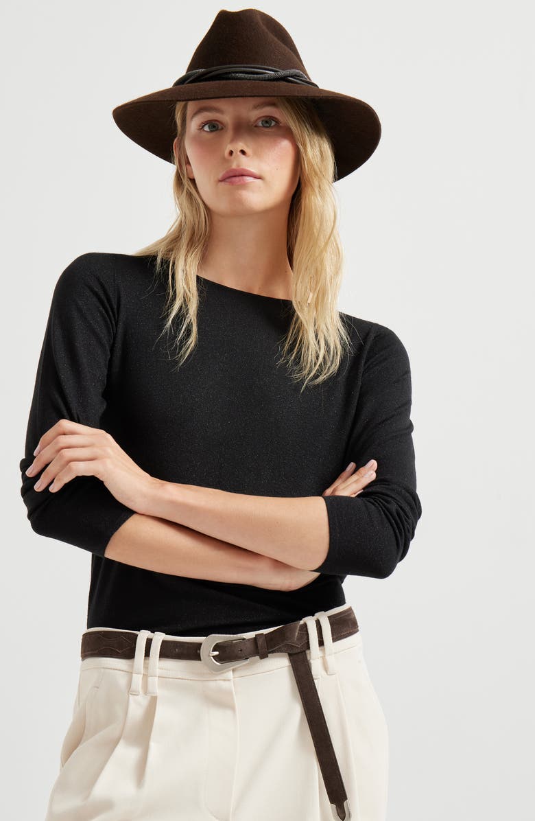 Brunello Cucinelli Sparkling sweater, Alternate, color, Black