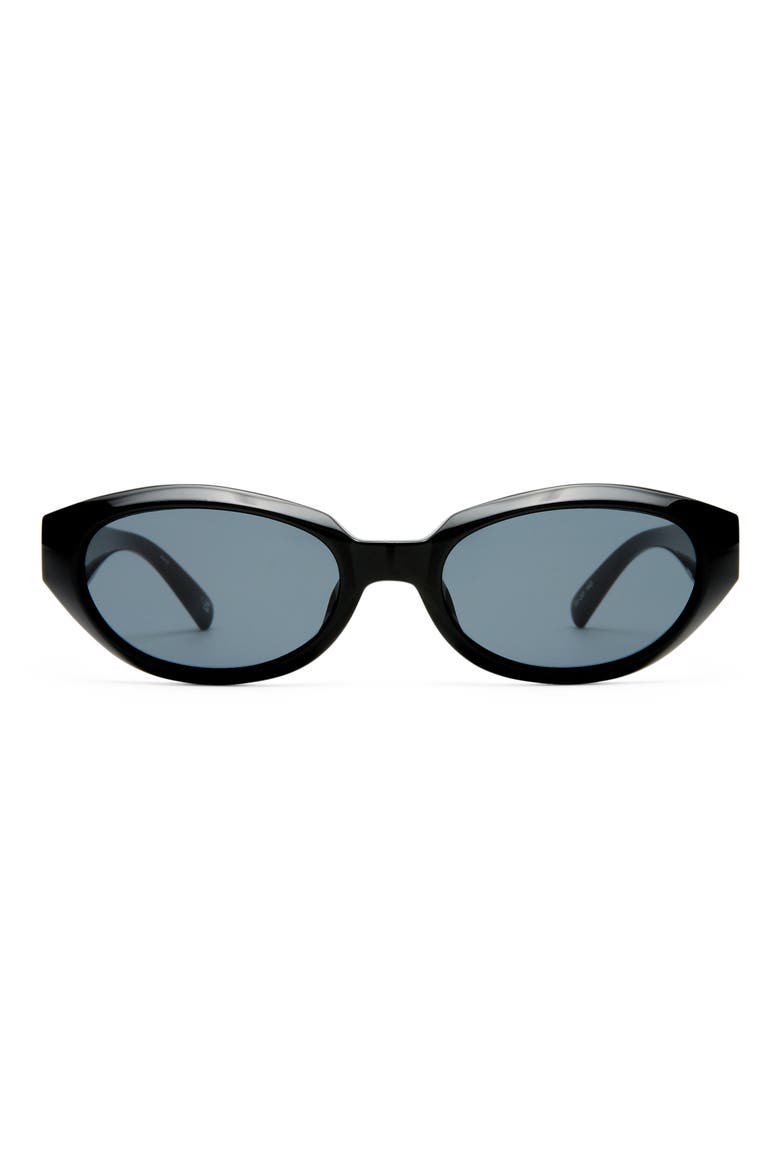 Le Bijou 55mm Oval Sunglasses, Main, color, BLACK / SMOKE MONO