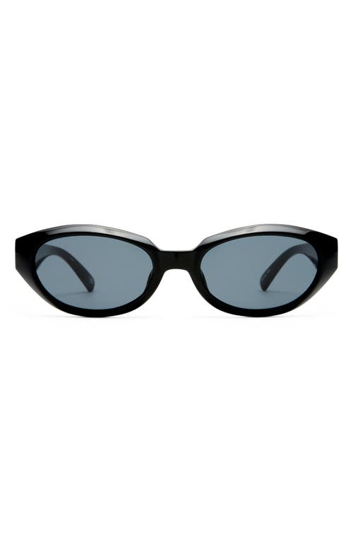 Le Specs Le Bijou 55mm Oval Sunglasses In Black