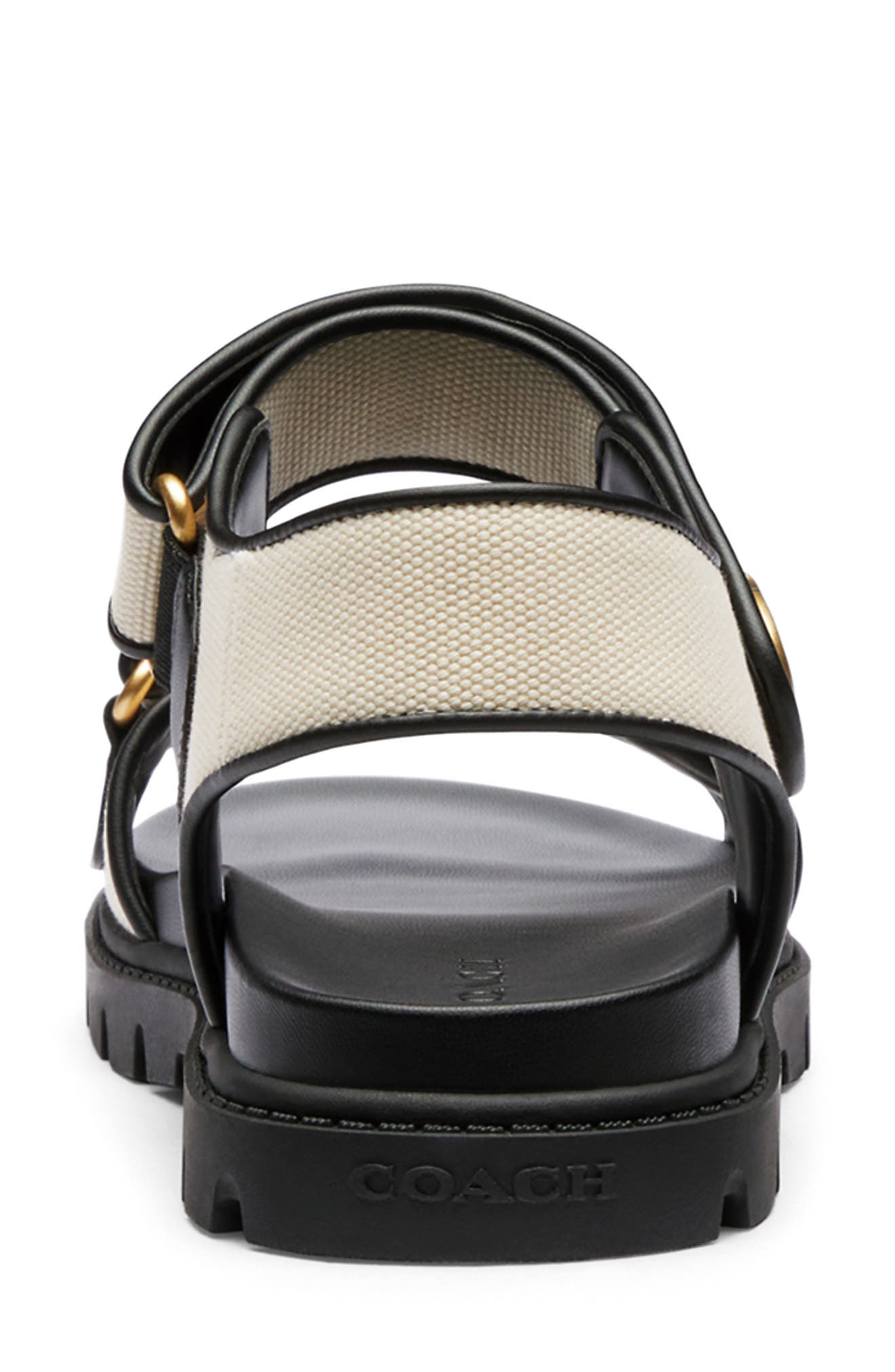 COACH Brynn Canvas Sandal, Alternate, color, Chalk/Black