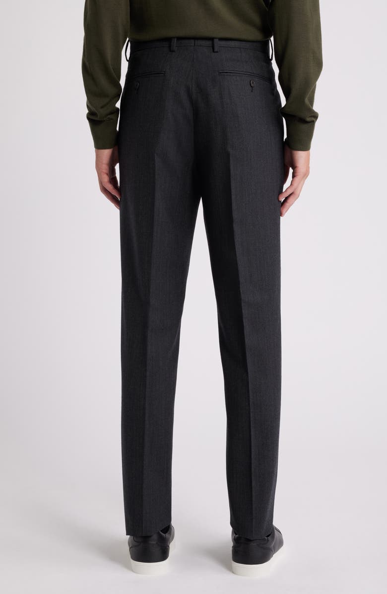 Theory Mayer Herringbone Wool Blend Flannel Dress Pants, Alternate, color, Charcoal Multi