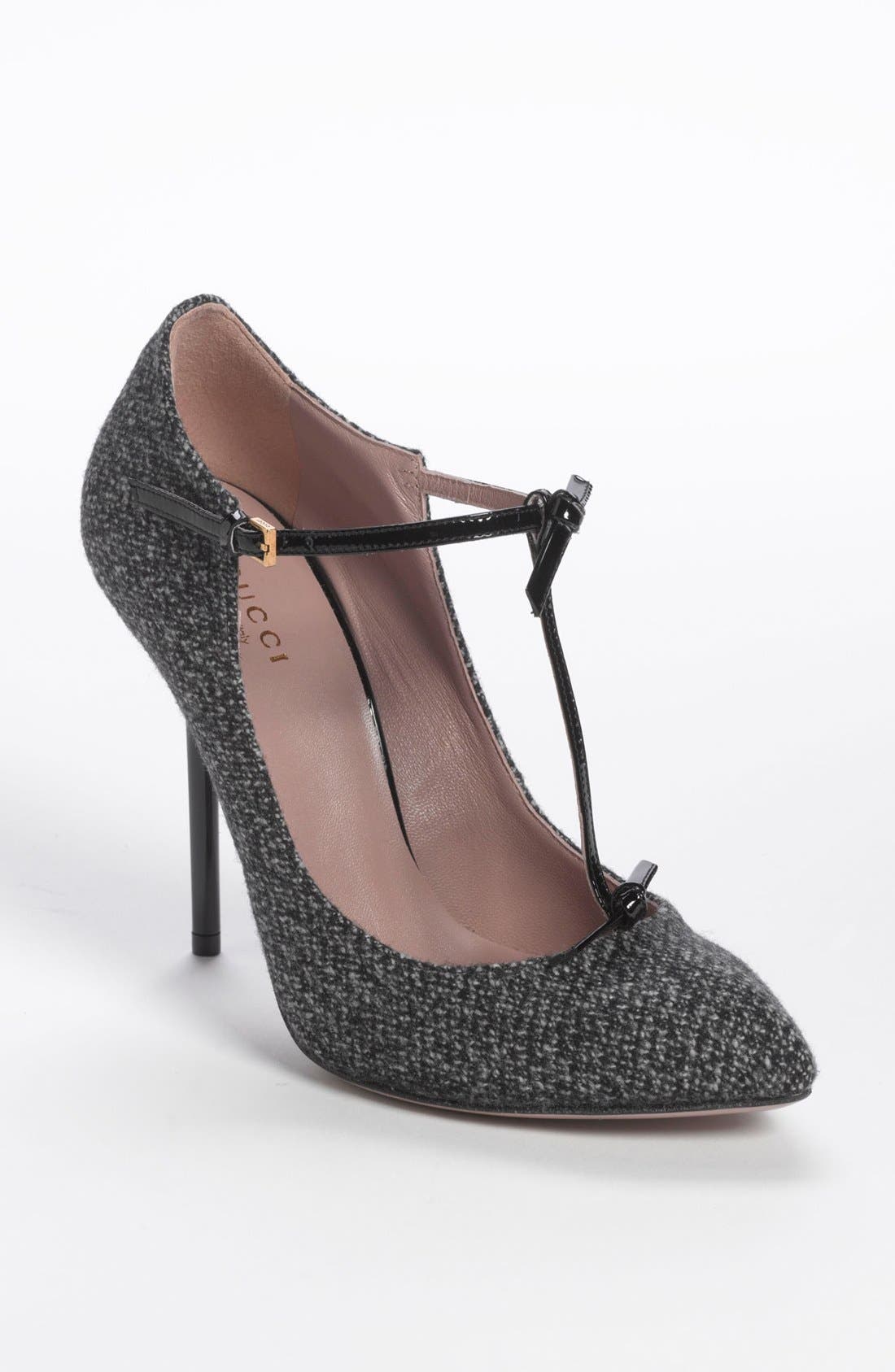 'Beverly' T-Strap Pump, Main, color, BLACK/ WHITE