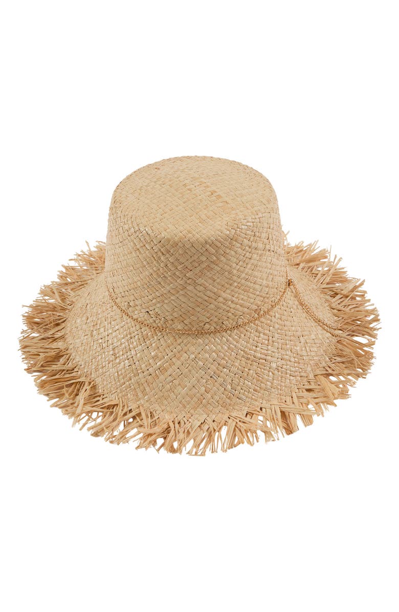 Eugenia Kim Jonah Fringed Straw Bucket Sun Hat, Main, color, 