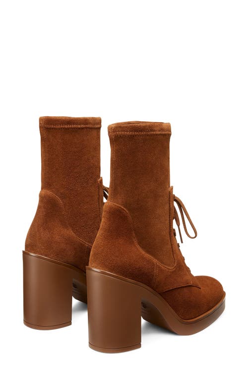 Stuart Weitzman Everitt Stretch Suede Lace-up Booties
