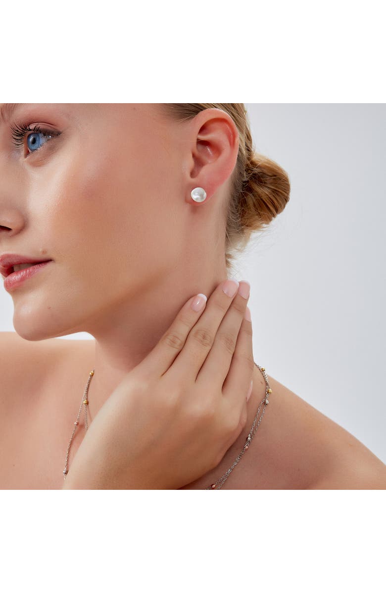 Spero London Baroque Pearl Irregular Stud Earring Sterling Silver, Alternate, color, Silver