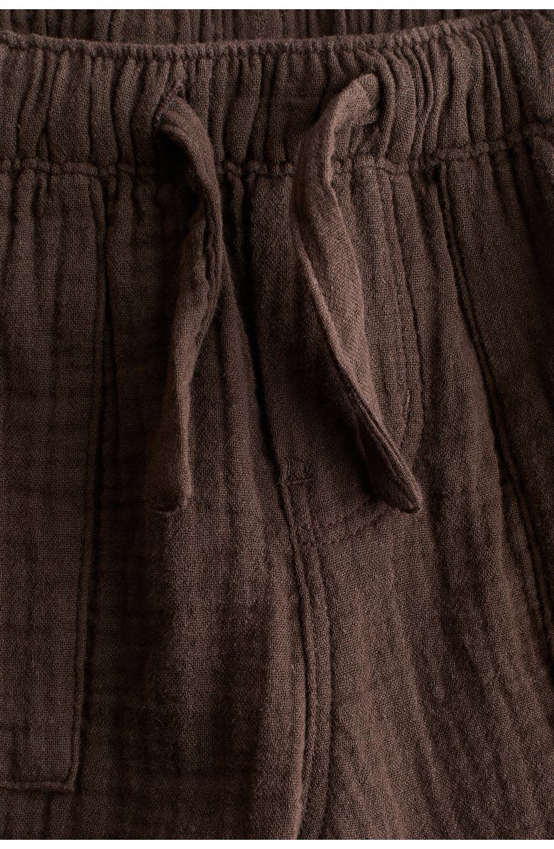 H&M Cotton Muslin Trousers, Alternate, color, Dark Brown