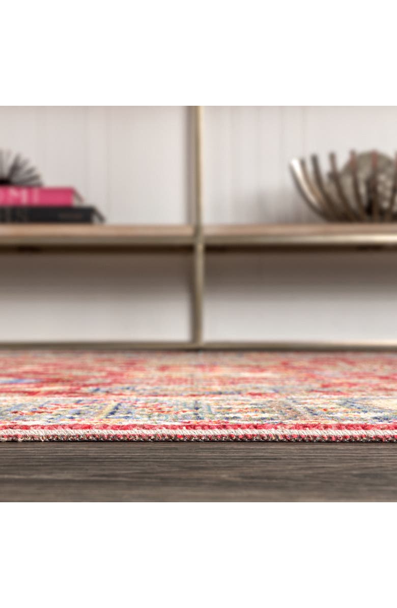 JONATHAN Y India Flower and Vine Burgundy Area Rug, Alternate, color, Burgundy