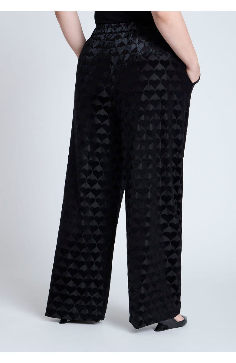 ELOQUII Heart Velvet Pant, Alternate, color, Black Onyx