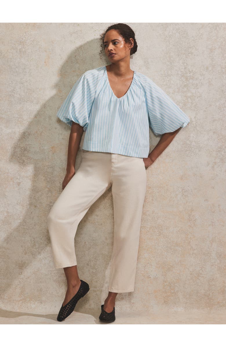 Ro&Zo Puff Sleeve V-Neck Top, Alternate, color, 