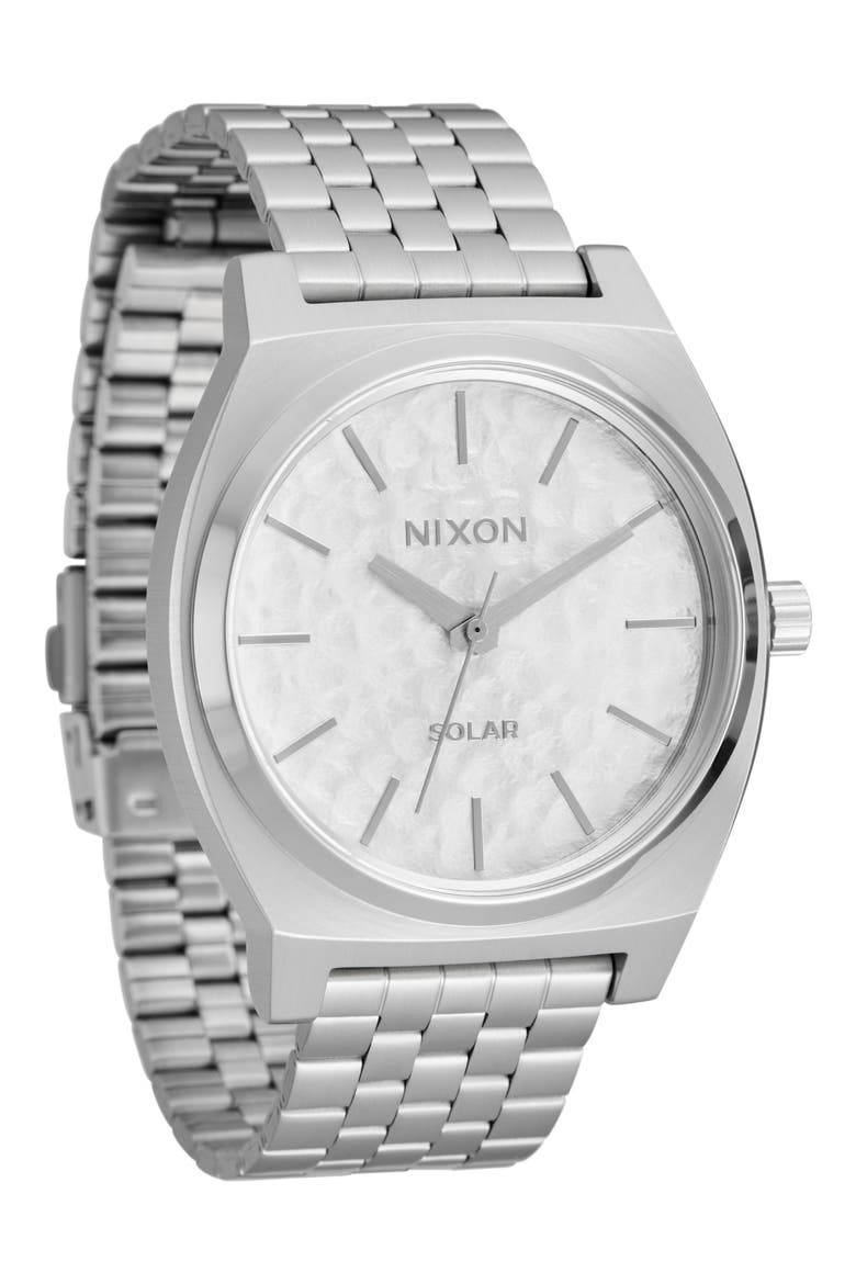 Time Teller Solar Bracelet Watch, 40mm, Alternate, color, SILVER/ SNOW