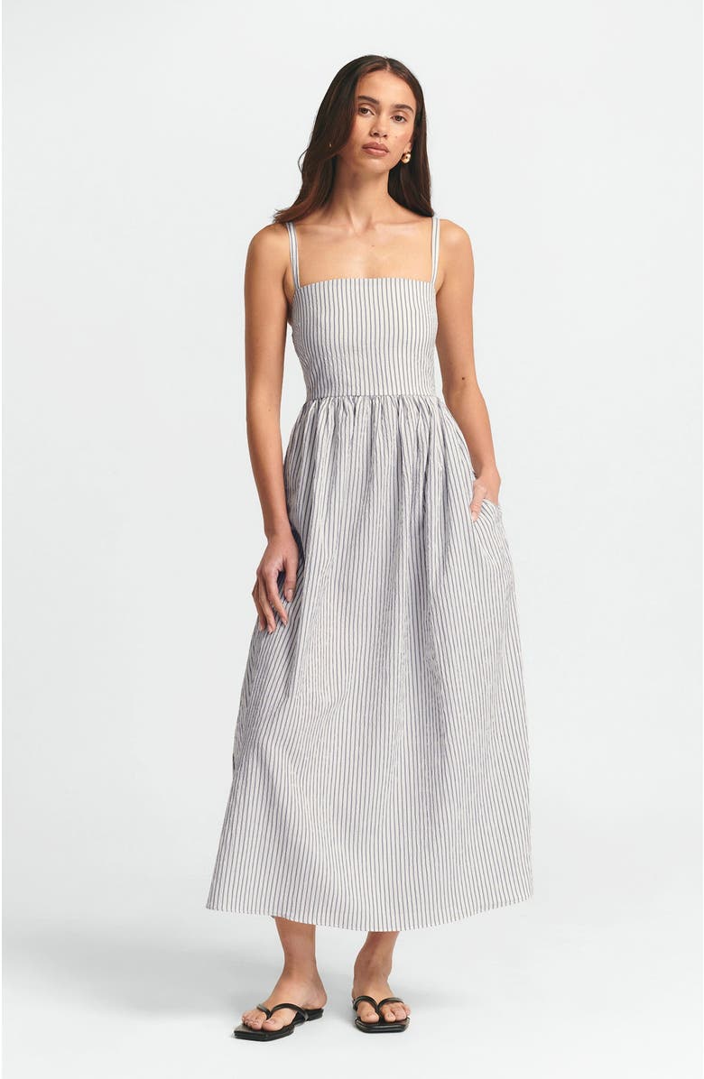 ST MRLO Lanah Midi Dress, Alternate, color, Navy Stripe