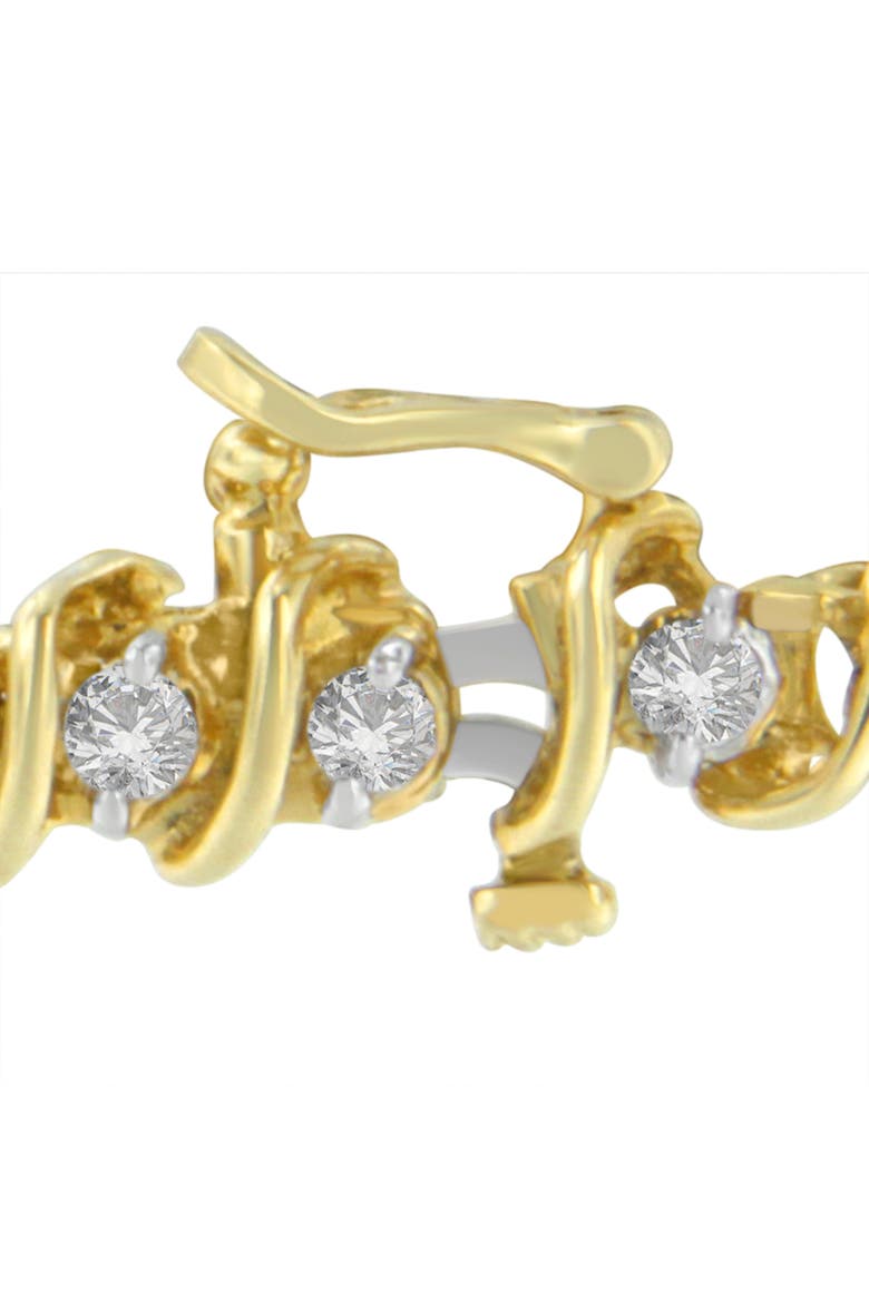 14K Yellow Gold 3.00 cttw Diamond Spiral Link Bracelet, Alternate, color, Yellow