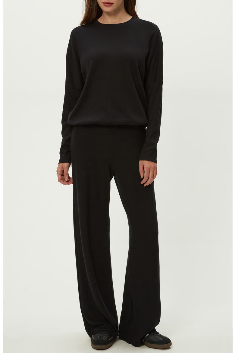 Kaley Long Sleeve Cotton & Modal T-Shirt, Alternate, color, BLACK