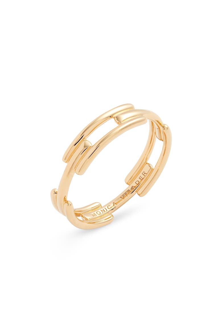 Signature Link Stacking Ring, Main, color, 18CT GOLD VERMEIL