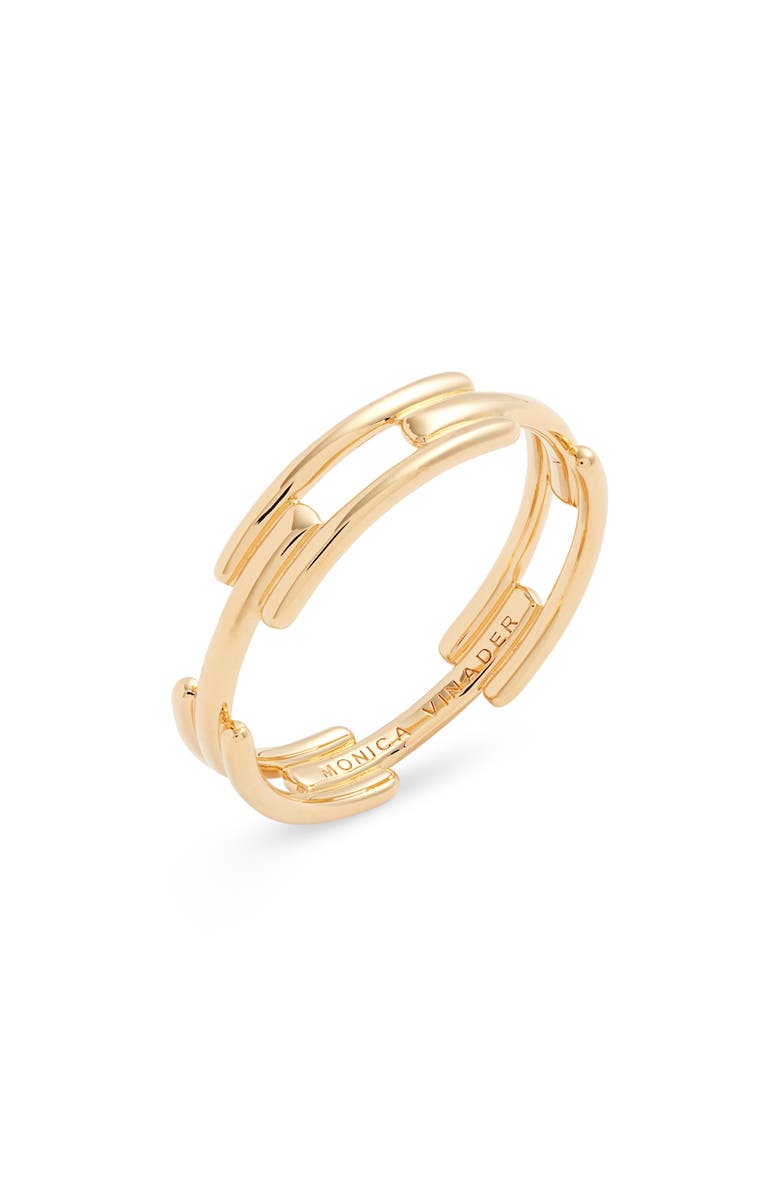 Monica Vinader Signature Link Stacking Ring, Main, color, 18Ct Gold Vermeil