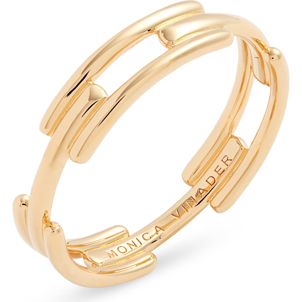 Monica Vinader Gold Signature Link Stacking Ring In 18ct Gold Vermeil