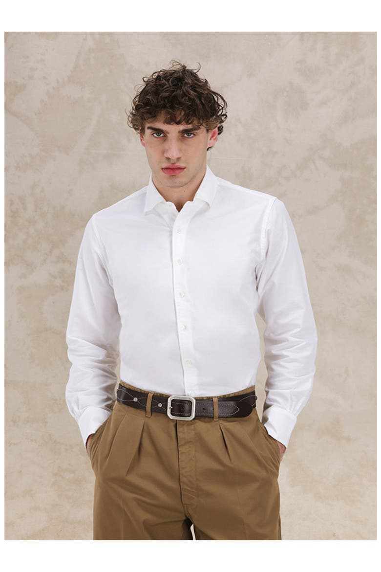 Woven Oxford Shirt, Alternate, color, Ecru