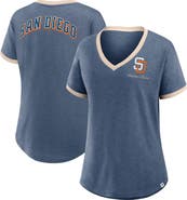 FANATICS Women's Fanatics Navy San Diego Padres Binge Worthy Stadium Slub V-Neck T-Shirt