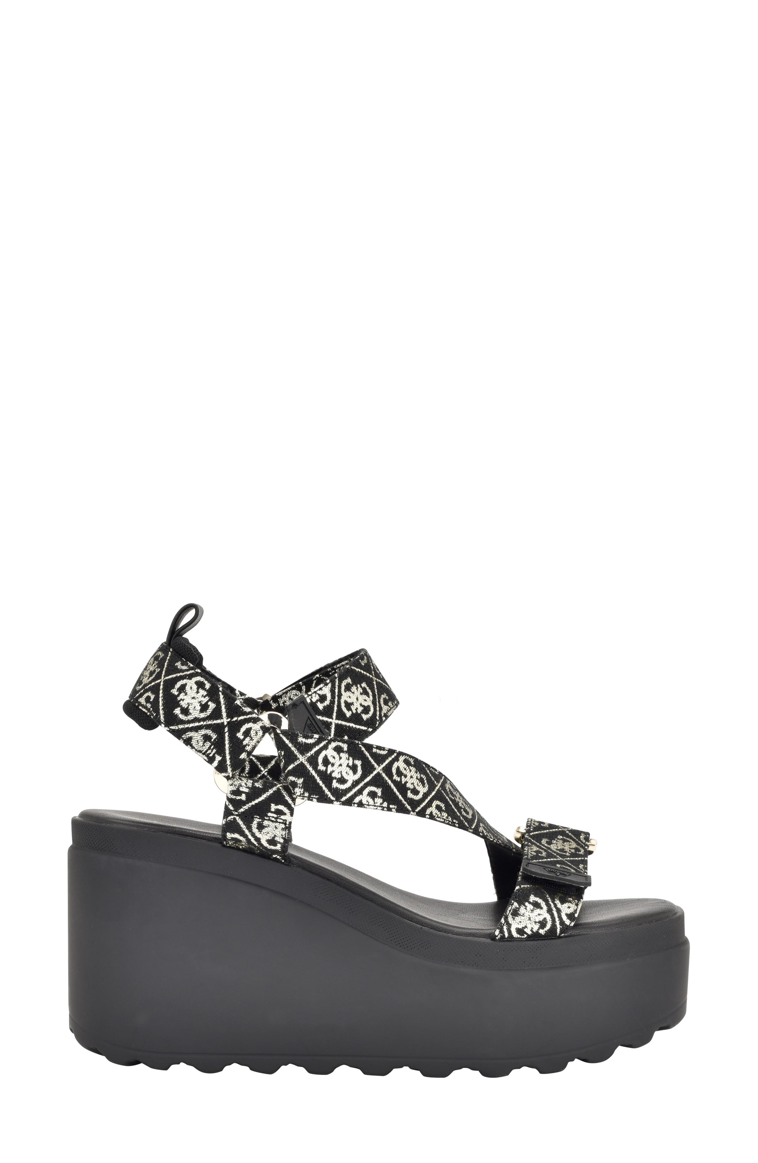 GUESS Ocilia Platform Sandal, Alternate, color, Black
