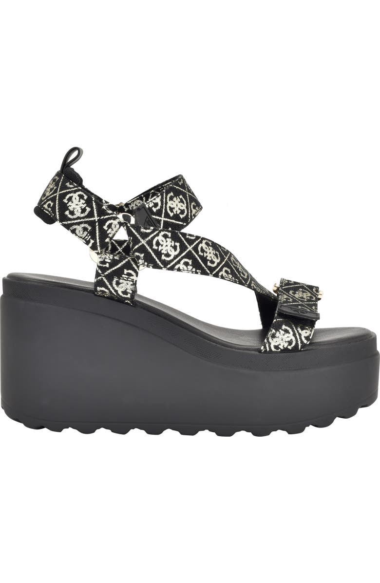 GUESS Ocilia Platform Sandal, Alternate, color, Black