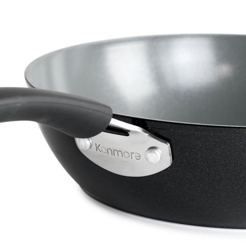 Kenmore Arlington 3.5 Quart Non Stick Aluminum Saute Pan With Lid In Black