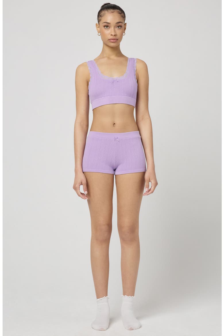 Ruched Longline Bralette, Alternate, color, MILLIE LAVENDER