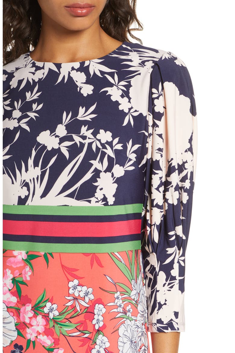 Mixed Floral Shift Dress, Alternate, color, PINK MULTI