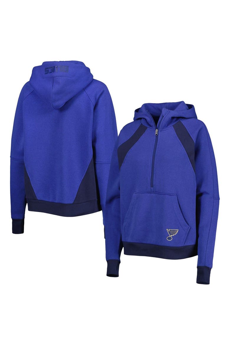 Women's Starter Blue St. Louis Blues Wishbone Half-Zip Hoodie, Main, color, Blue