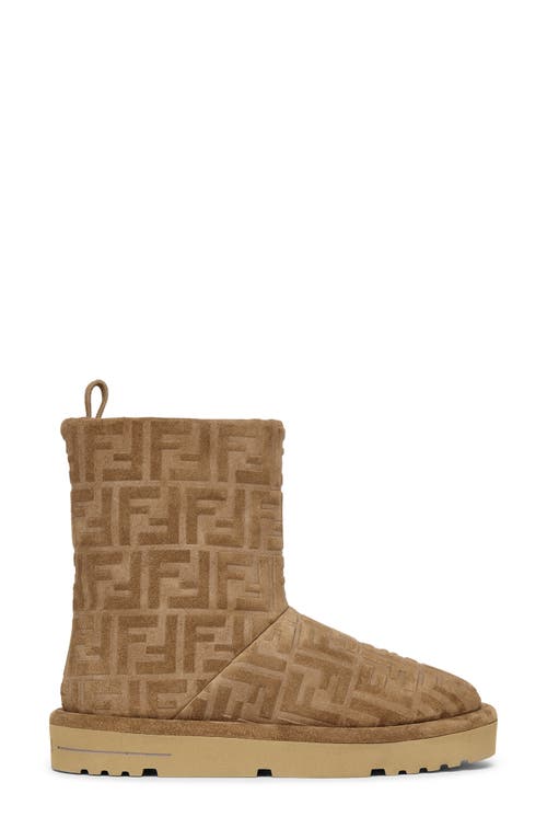 Shop Fendi Après Chic Ff Logo Genuine Shearling Lined Bootie In F0c23 Tabacco/latte