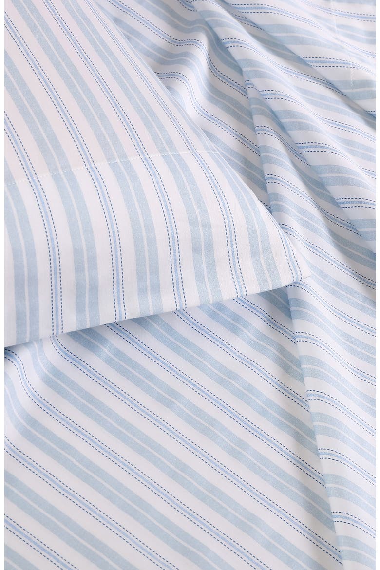 Fern 4-Piece Blue T300 Cotton Queen Sheet Set, Alternate, color, OPEN MEDIUM BLUE