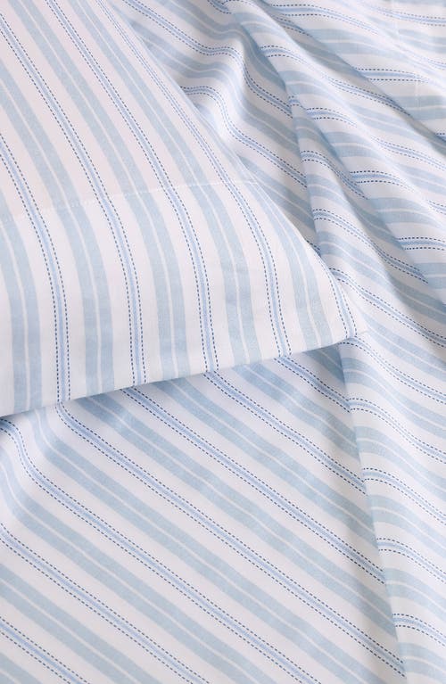 Laura Ashley Fern 4-piece Blue T300 Cotton Queen Sheet Set