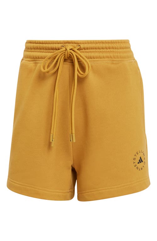 Adidas By Stella Mccartney Truecasuals Organic Cotton Drawstring Sweat Shorts In Yellow