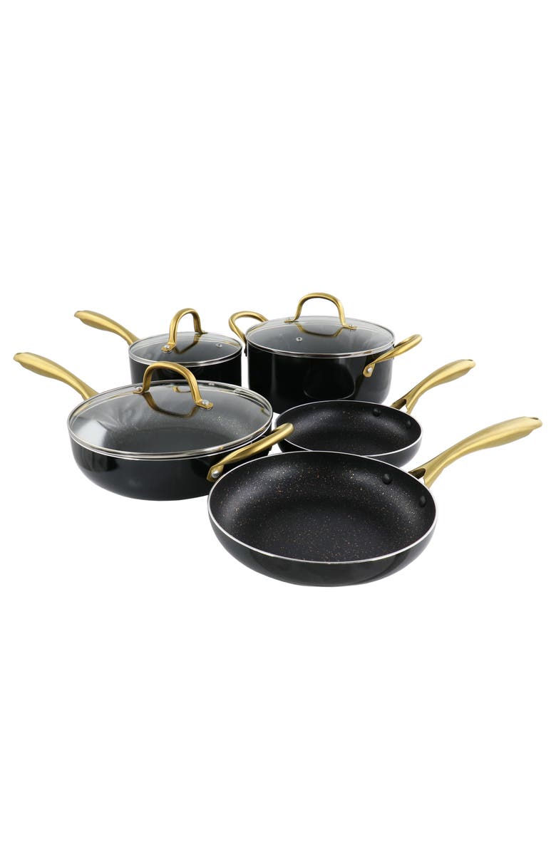 Gibson Home Ellsworth 12 Piece Aluminum Nonstick Cookware Set, Main, color, Black