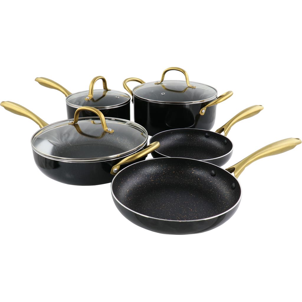 Gibson Home Ellsworth 12 Piece Aluminum Nonstick Cookware Set In Black