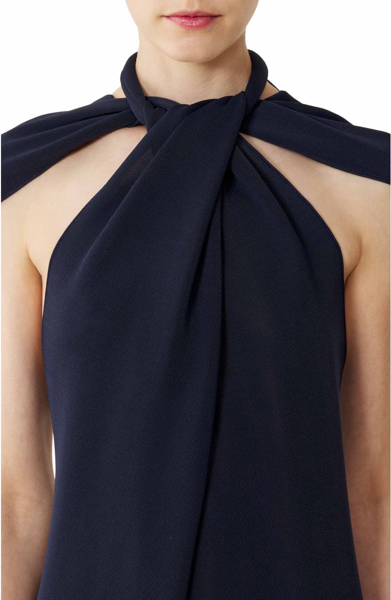 Lanvin Tie-Neck Top In Viscose, Alternate, color, Navy Blue
