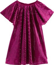 NEXT Kids' Foil Dot Velvet Dress