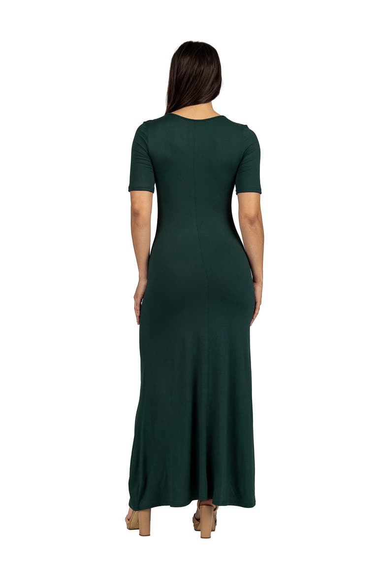 Womens Casual Maxi Dress With Sleeves, Alternate, color, Hunter