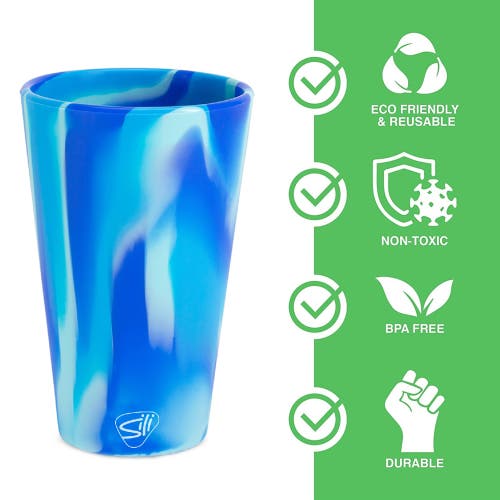Silipint Silicone Pint Glasses 2 Pack Arctic Sky 16oz Unbreakable Cups