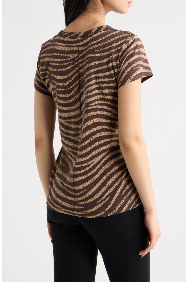 Zebra Print Cotton T-Shirt, Main, color, BROWN ZEBRA