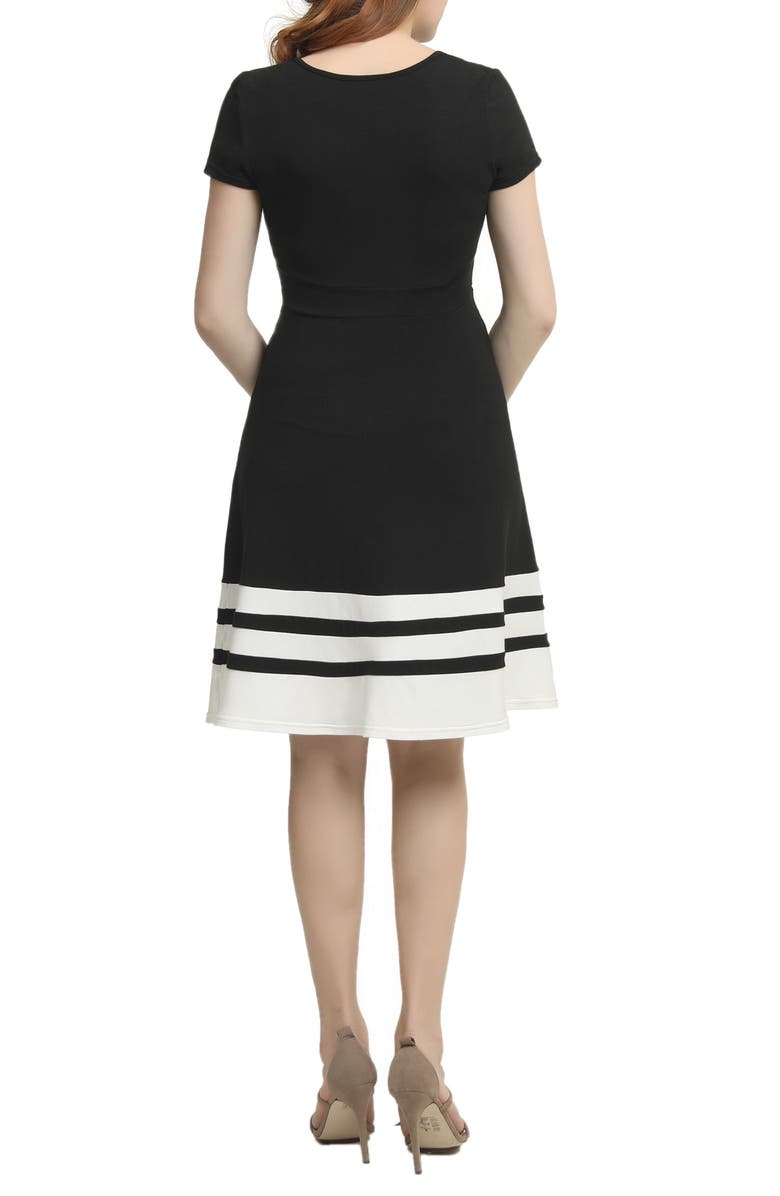 Kimi and Kai Theresa Colorblock Maternity Skater Dress, Alternate, color, 