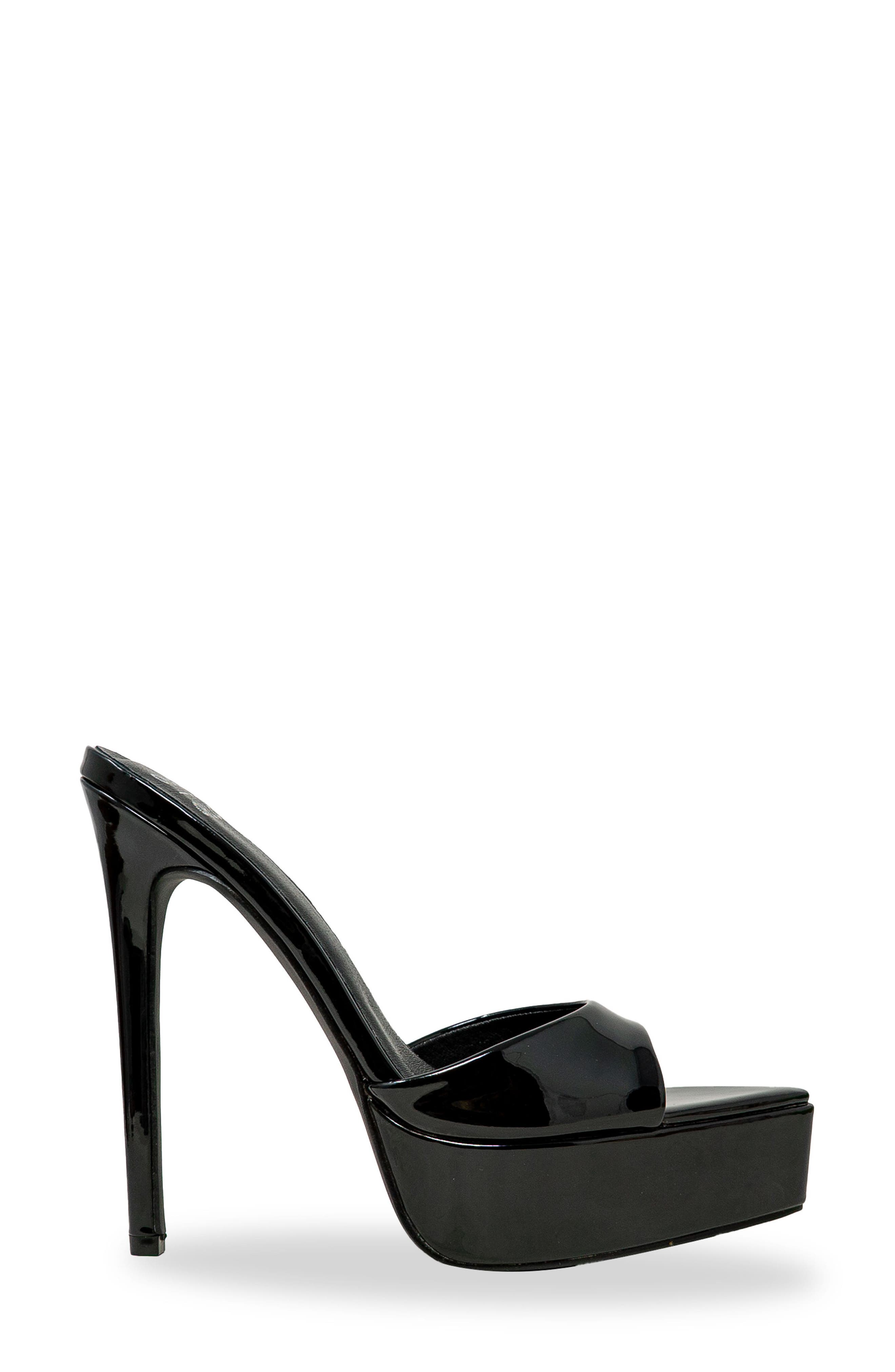 Platform Slide Sandal, Alternate, color, BLACK PATENT