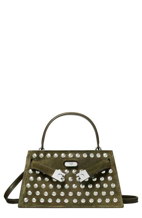 Petite Lee Radziwill Studded Suede Double Bag