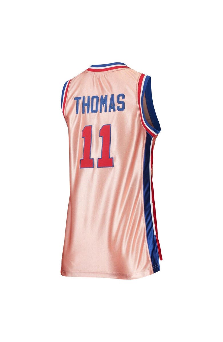 Mitchell & Ness Women's Mitchell & Ness Isiah Thomas Pink Detroit Pistons 75th Anniversary Rose Gold 1982 Swingman Jersey, Alternate, color,