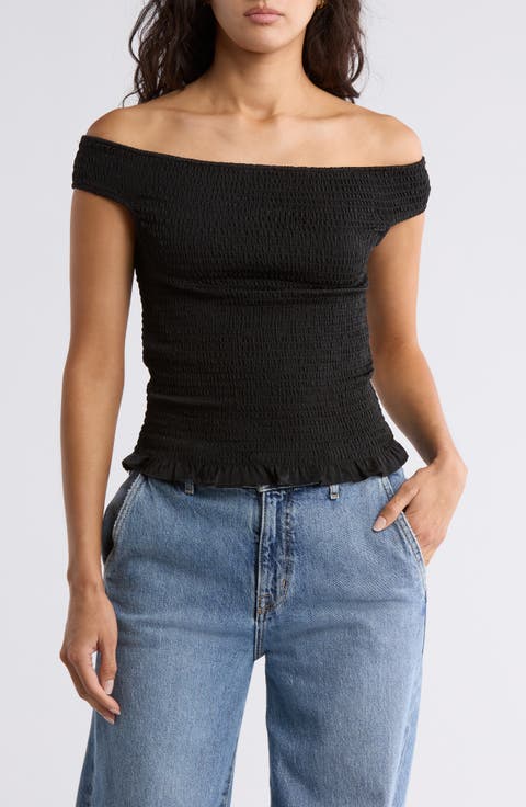 Off the Shoulder Smocked Top