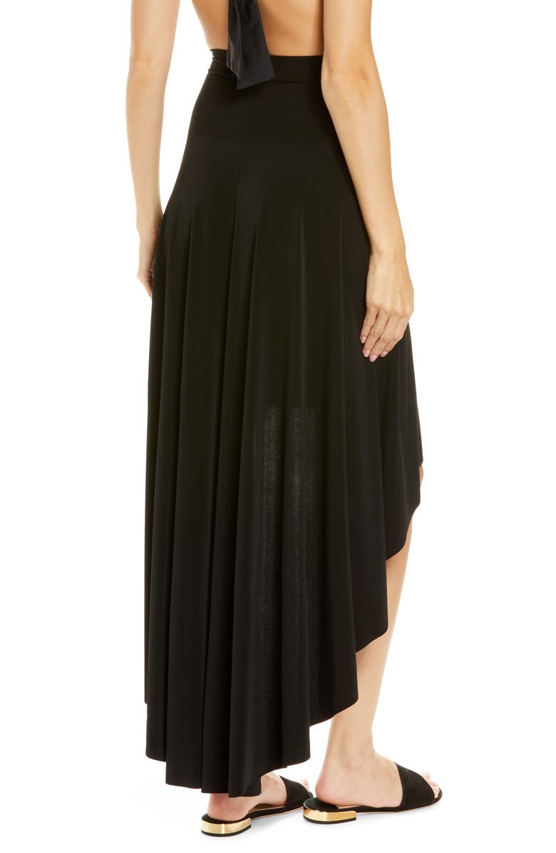 Norma Kamali Bias Cut High-Low Hem Cover-Up Skirt, Alternate, color,