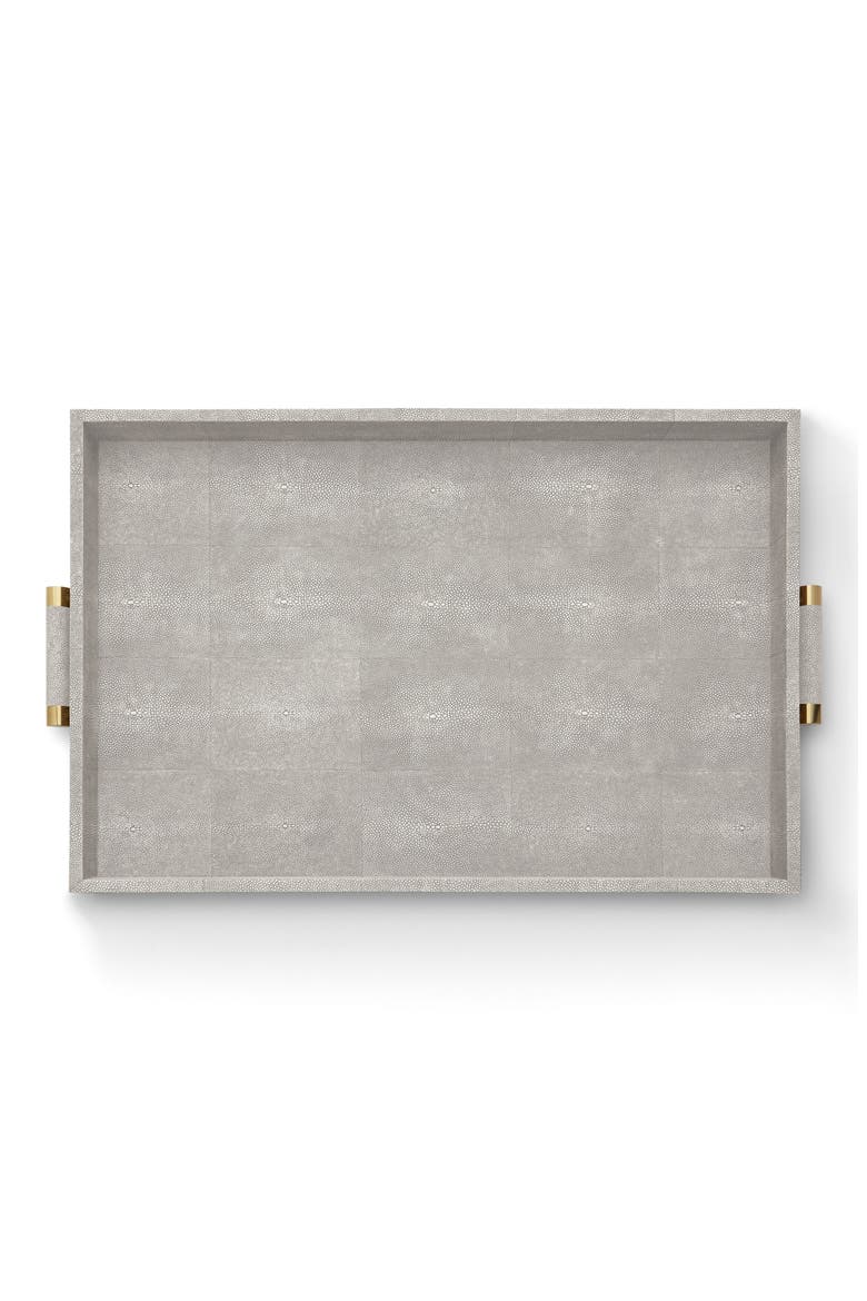 Modern Faux Shagreen Serving Tray, Alternate, color, DOVE