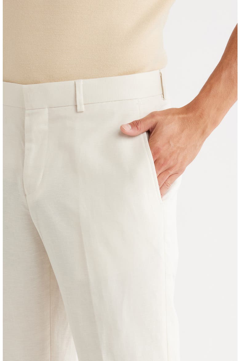 Linen Blend Pants, Alternate, color, IVORY DOVE